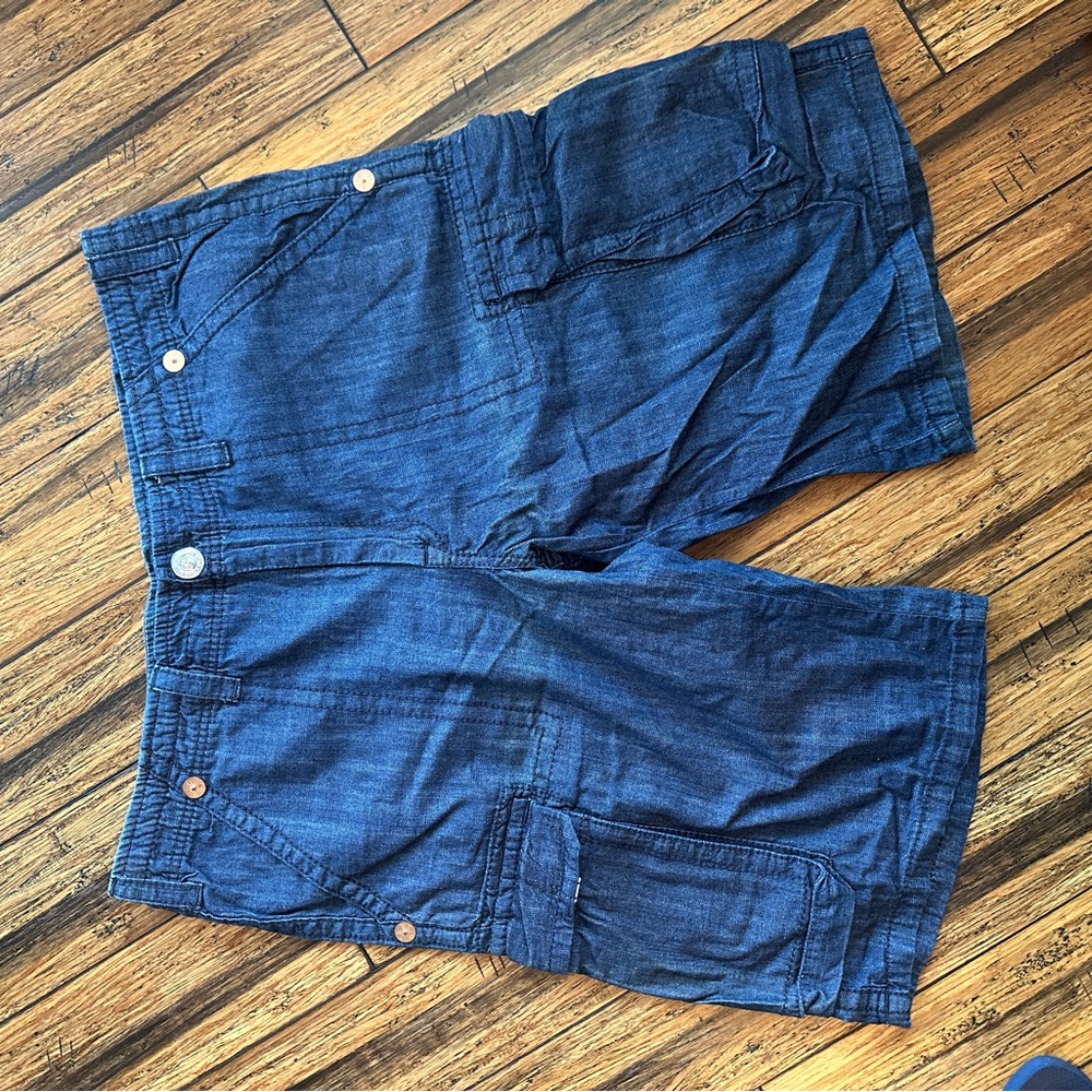 True Religion Men's Blue Cargo Shorts